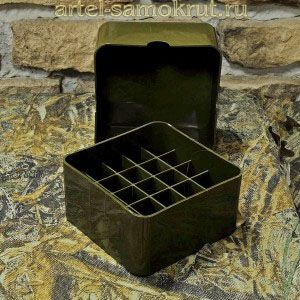 Коробка для патронов на 25 шт. зеленая 12 -20 калибра.