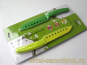  Nonstick Coated Knife-5"santoku-green 127